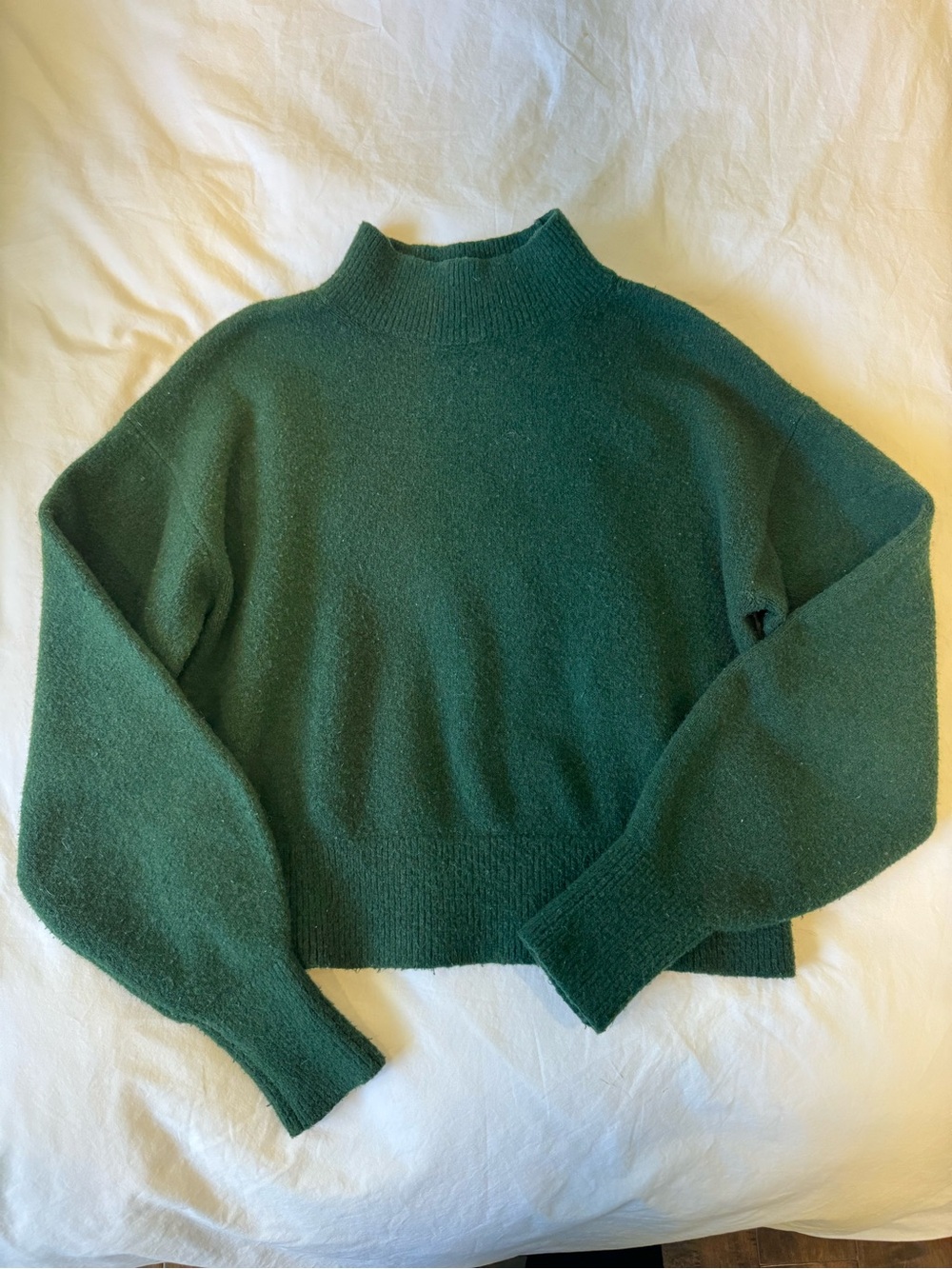 Dark Green Mock Neck Women's Sweater